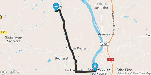 Itinéraire vers Cosne-Cours-sur-Loire