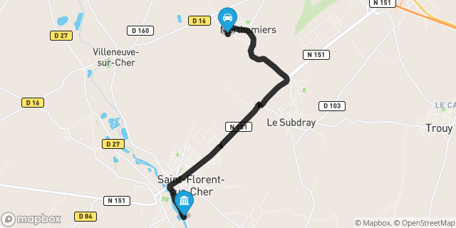 Itinéraire vers Saint-Florent-sur-Cher