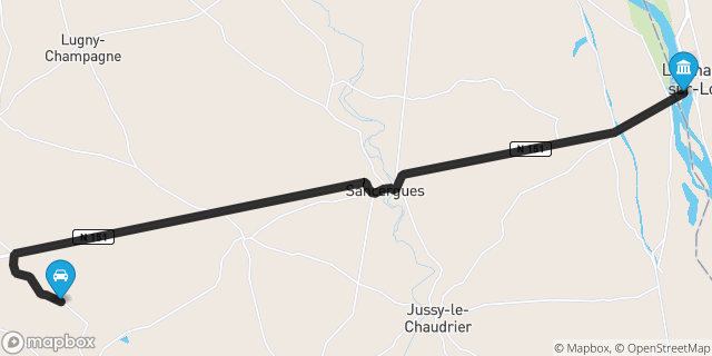 Itinéraire vers La Charité-sur-Loire
