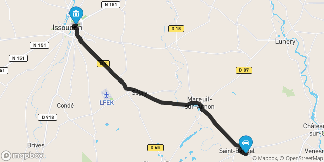 Itinéraire vers Issoudun