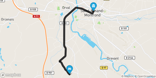 Itinéraire vers Saint-Amand-Montrond