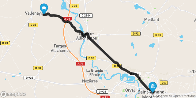 Itinéraire vers Saint-Amand-Montrond