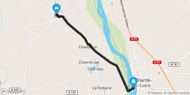 Itinéraire vers La Charité-sur-Loire