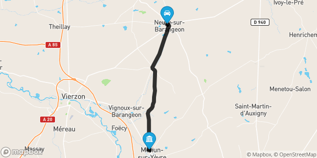 Itinéraire vers Mehun-sur-Yèvre