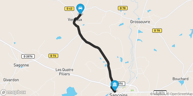 Itinéraire vers Sancoins