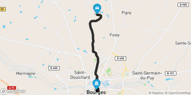 Itinéraire vers Bourges