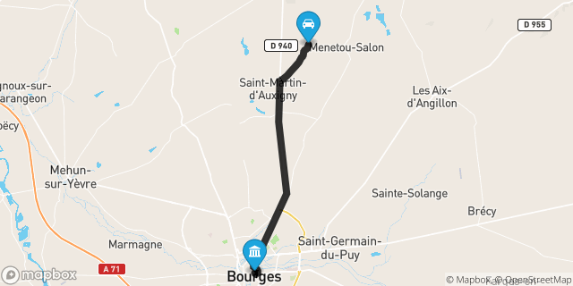 Itinéraire vers Bourges