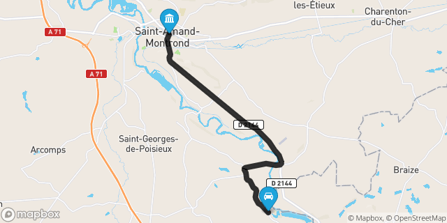 Itinéraire vers Saint-Amand-Montrond