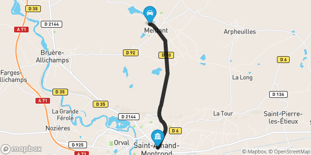 Itinéraire vers Saint-Amand-Montrond