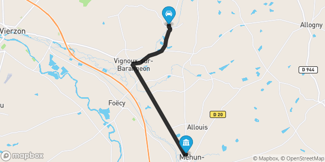 Itinéraire vers Mehun-sur-Yèvre