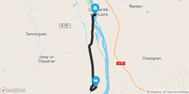 Itinéraire vers La Charité-sur-Loire