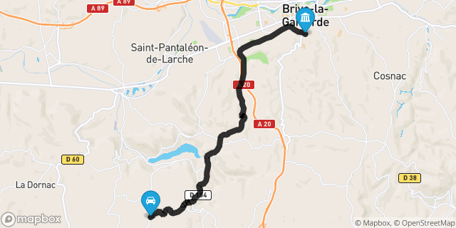 Itinéraire vers Brive-la-Gaillarde