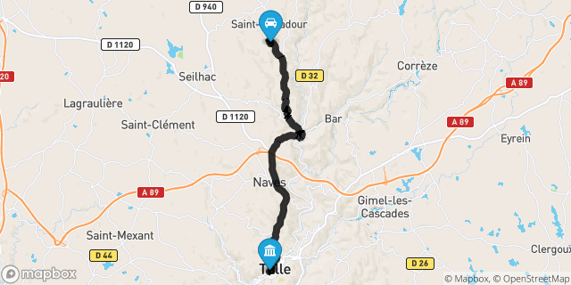 Itinéraire vers Tulle