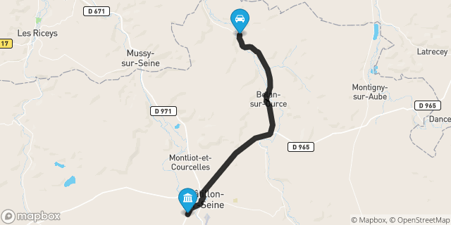 Itinéraire vers Châtillon-sur-Seine