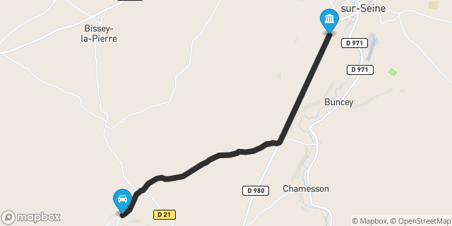 Itinéraire vers Châtillon-sur-Seine