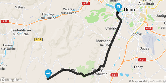 Itinéraire vers Dijon