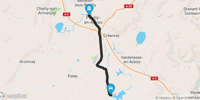 Itinéraire vers Pouilly-en-Auxois