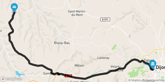 Itinéraire vers Dijon