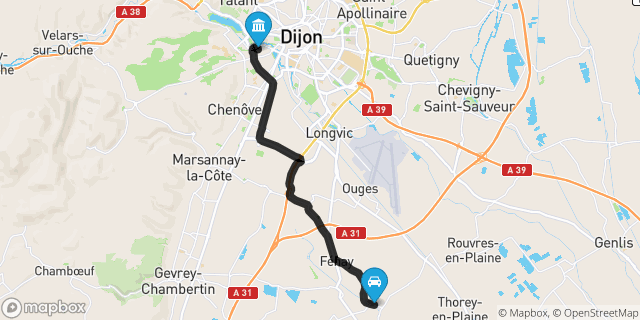 Itinéraire vers Dijon