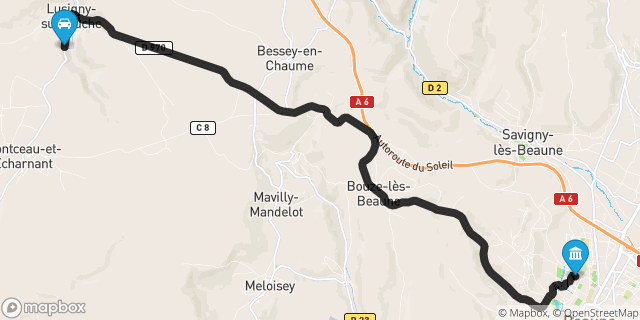 Itinéraire vers Beaune