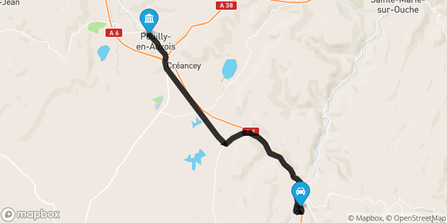 Itinéraire vers Pouilly-en-Auxois