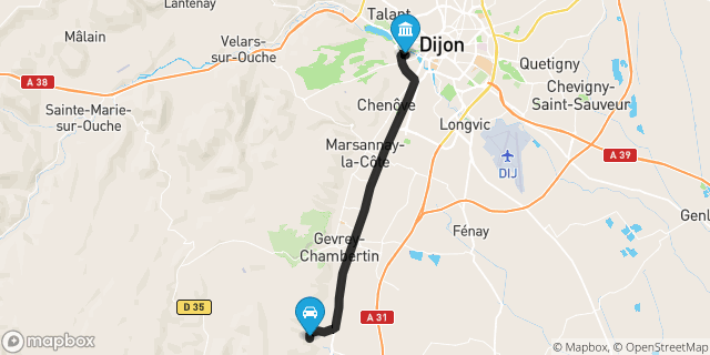 Itinéraire vers Dijon