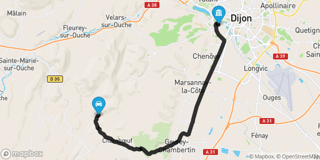 Itinéraire vers Dijon