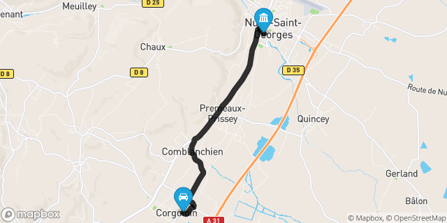 Itinéraire vers Nuits-Saint-Georges