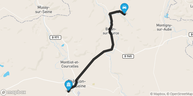Itinéraire vers Châtillon-sur-Seine