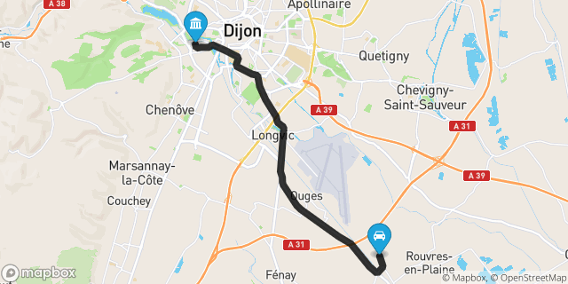 Itinéraire vers Dijon