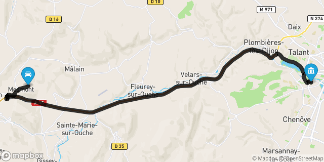 Itinéraire vers Dijon