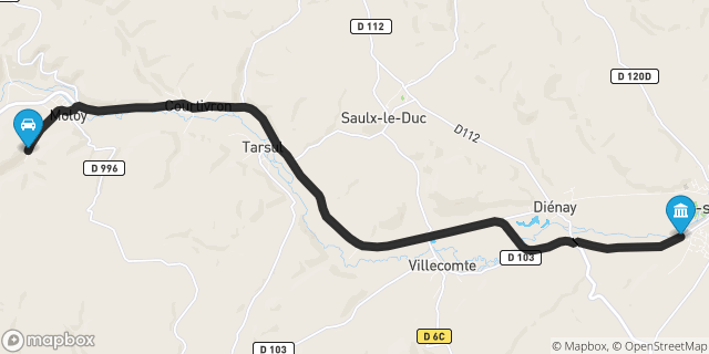 Itinéraire vers Is-sur-Tille