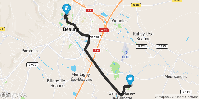 Itinéraire vers Beaune