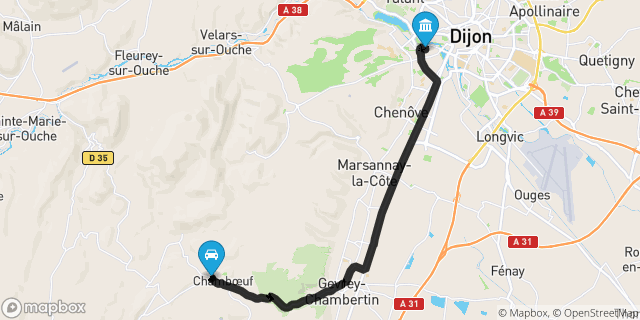 Itinéraire vers Dijon