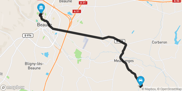 Itinéraire vers Beaune