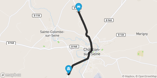 Itinéraire vers Châtillon-sur-Seine