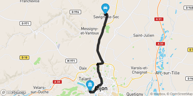 Itinéraire vers Dijon