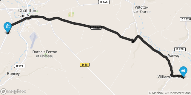 Itinéraire vers Châtillon-sur-Seine