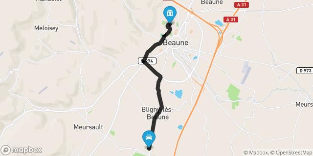 Itinéraire vers Beaune