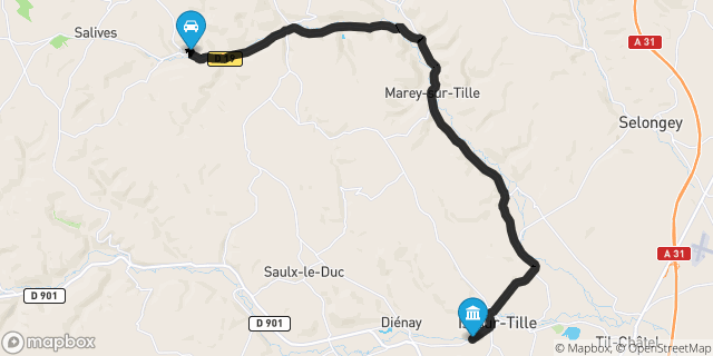 Itinéraire vers Is-sur-Tille