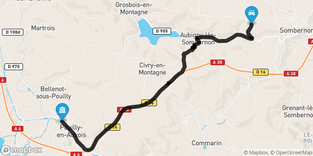 Itinéraire vers Pouilly-en-Auxois