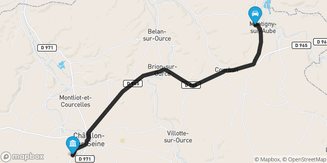 Itinéraire vers Châtillon-sur-Seine