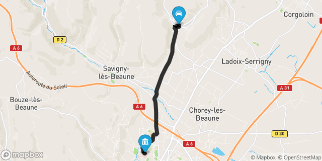 Itinéraire vers Beaune