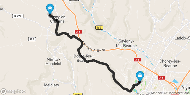 Itinéraire vers Beaune