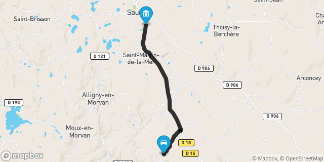 Itinéraire vers Saulieu