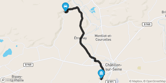 Itinéraire vers Châtillon-sur-Seine