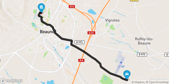 Itinéraire vers Beaune