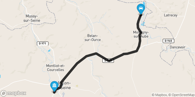 Itinéraire vers Châtillon-sur-Seine