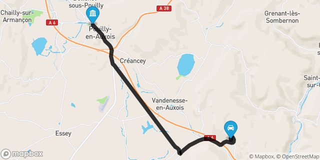 Itinéraire vers Pouilly-en-Auxois