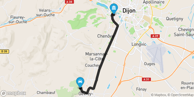 Itinéraire vers Dijon